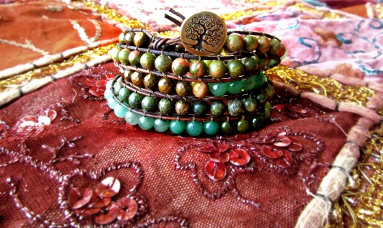 50 Shades of Green 5x Ombre Wrap Bracelet 