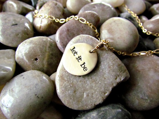 let it be hand stamped necklace